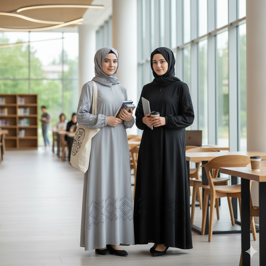 Günlük Şıklığın Sırrı: Öğrenci Model ve Kolu Lazer Kesim Feraceler