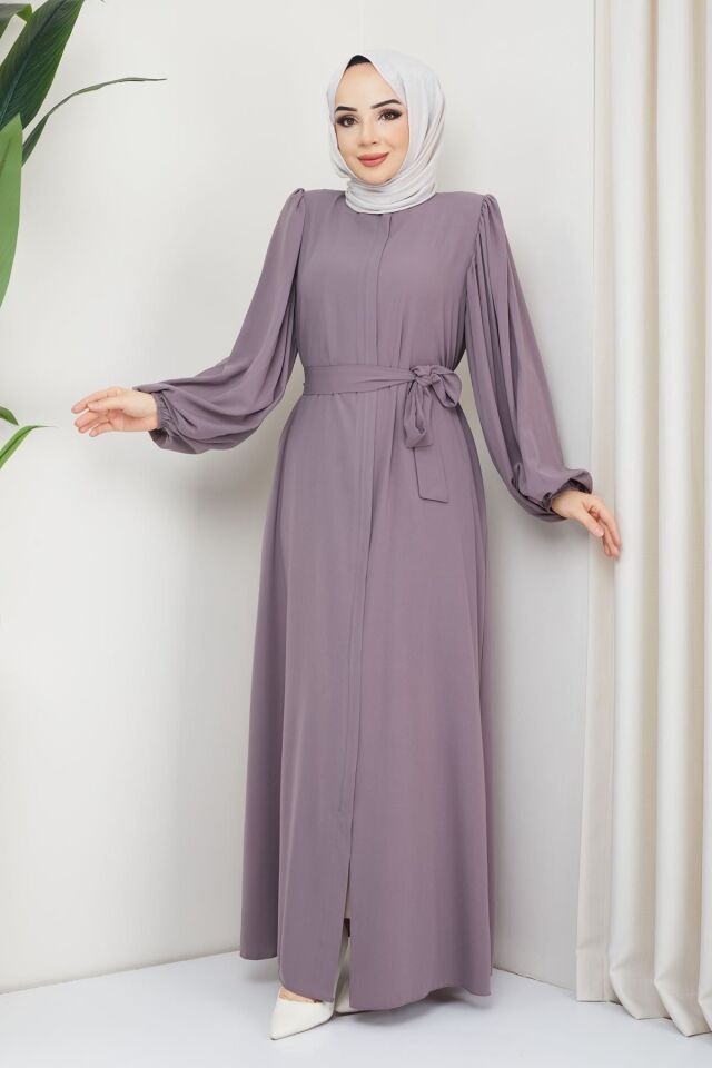 Zeynep Tesettür Ebrar Model Abaya - Lila