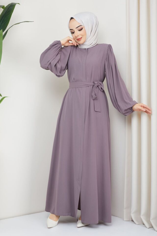 Zeynep Tesettür Ebrar Model Abaya - Lila