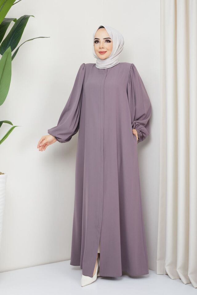 Zeynep Tesettür Ebrar Model Abaya - Lila