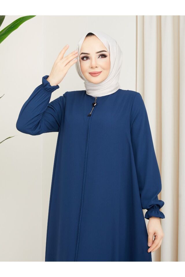 Zeynep Tesettür Mevlana Model - Acem Mavisi Siyah-189 - Z-140