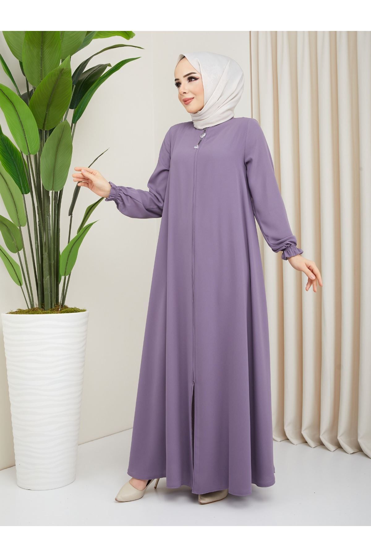 Zeynep Tesettür Mevlana Model - Lila Siyah-177 - Z-137