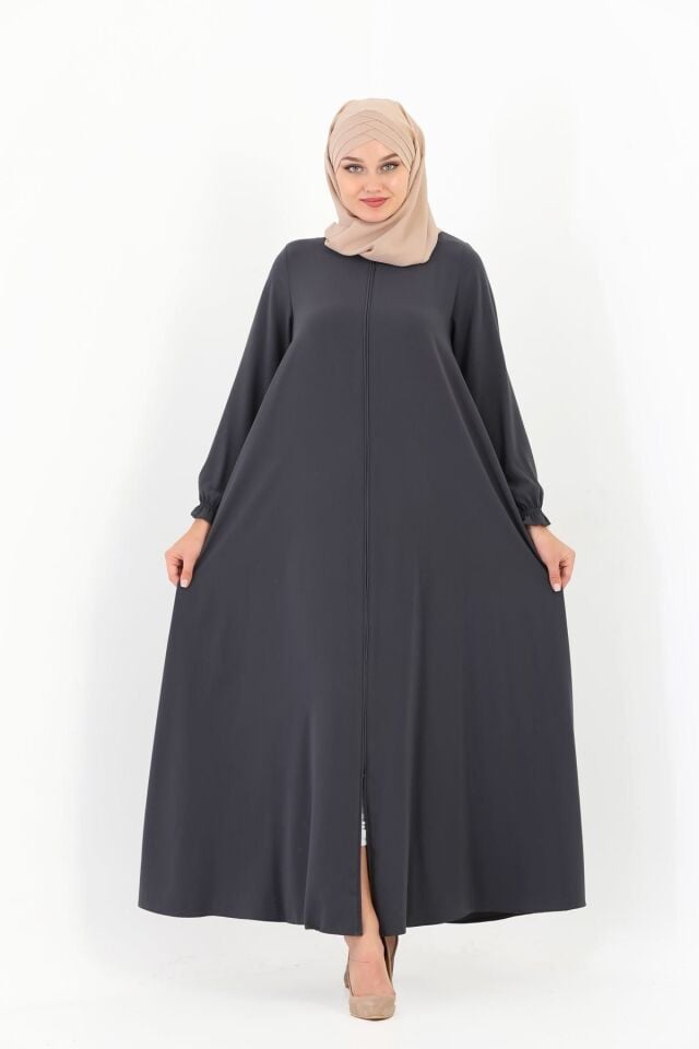 Zeynep Tesettür Tam Mevlana Model Ferace - Siyah