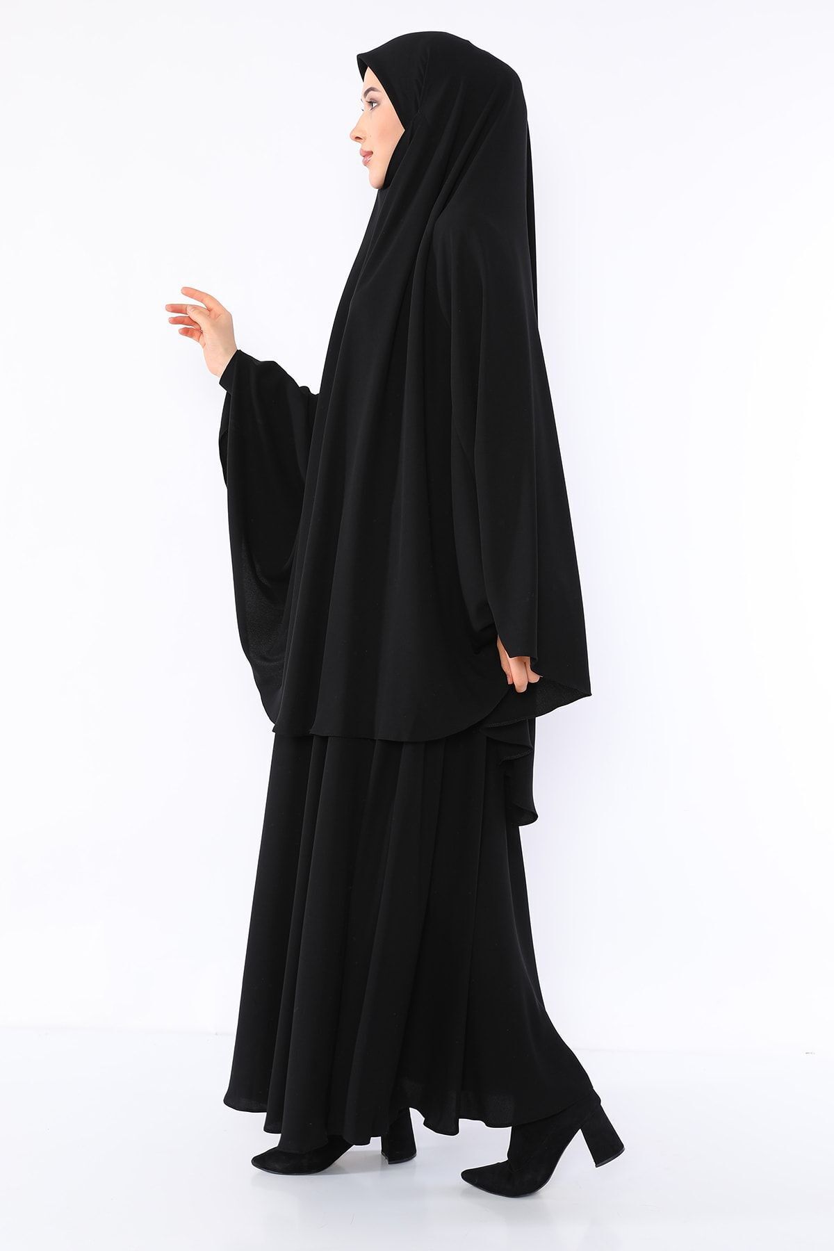 Zeynep Tesettür Sultan Başı Ayrı Model - Siyah Siyah - Z1039-SİYAH