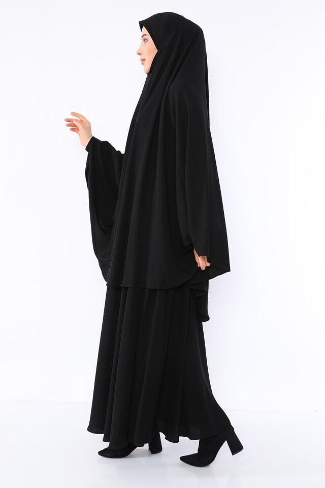 Zeynep Tesettür Sultan Başı Ayrı Model - Siyah Siyah - Z1039-SİYAH