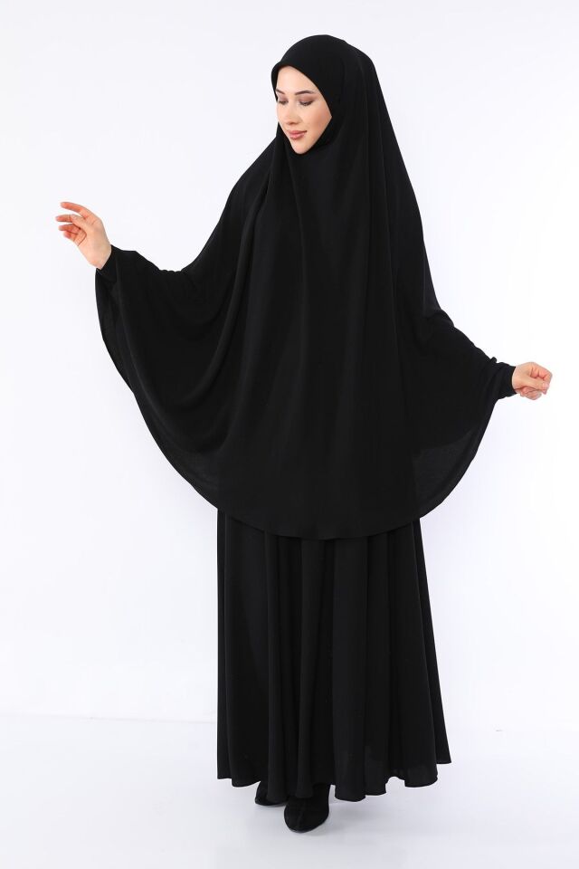 Zeynep Tesettür Sultan Başı Ayrı Model - Siyah Siyah - Z1039-SİYAH