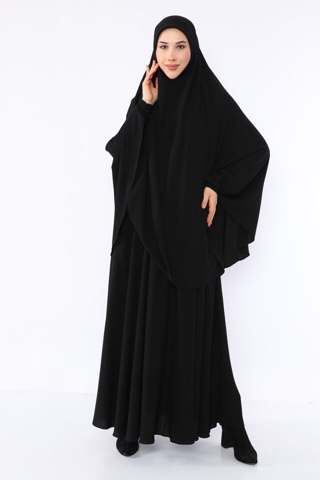 Zeynep Tesettür Sultan Başı Ayrı Model - Siyah Siyah - Z1039-SİYAH