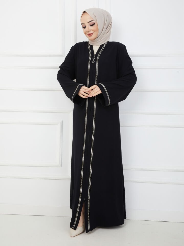 Zeynep Tesettür Firuze Abaya - Siyah