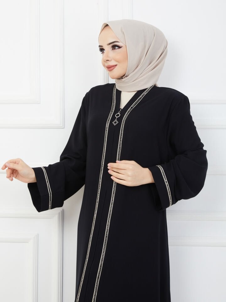 Zeynep Tesettür Firuze Abaya - Siyah