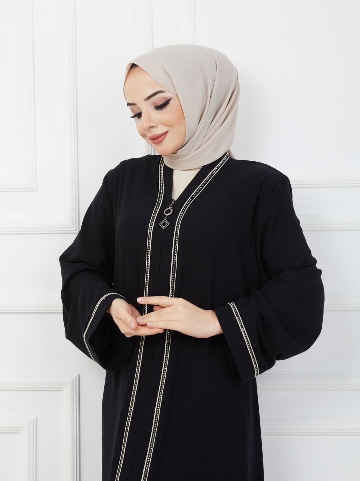 Zeynep Tesettür Firuze Abaya - Siyah