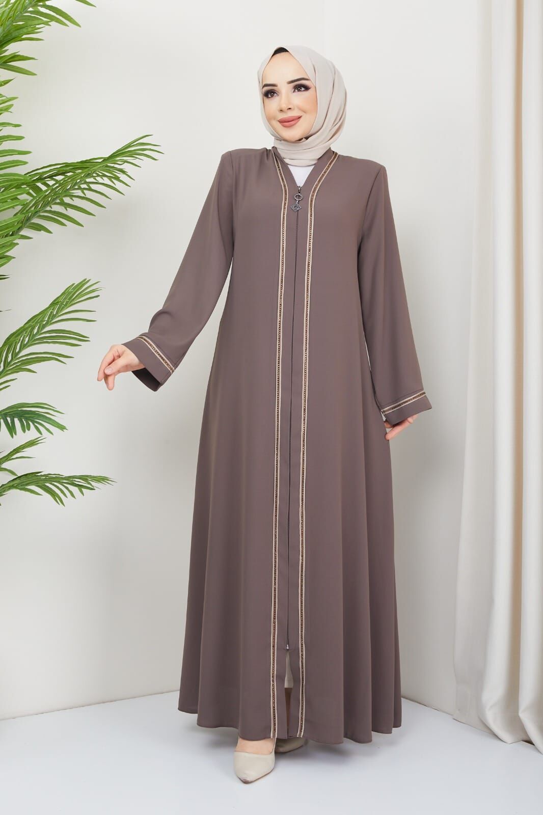 Zeynep Tesettür Firuze Abaya - Vizon