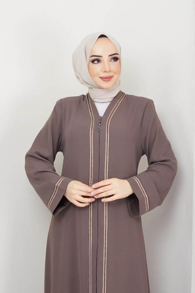 Zeynep Tesettür Firuze Abaya - Vizon