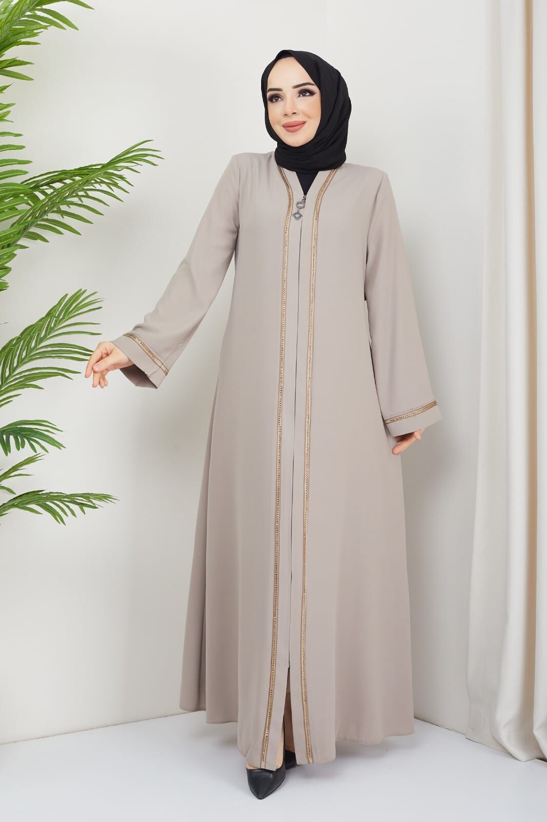 Zeynep Tesettür Firuze Abaya - Krem