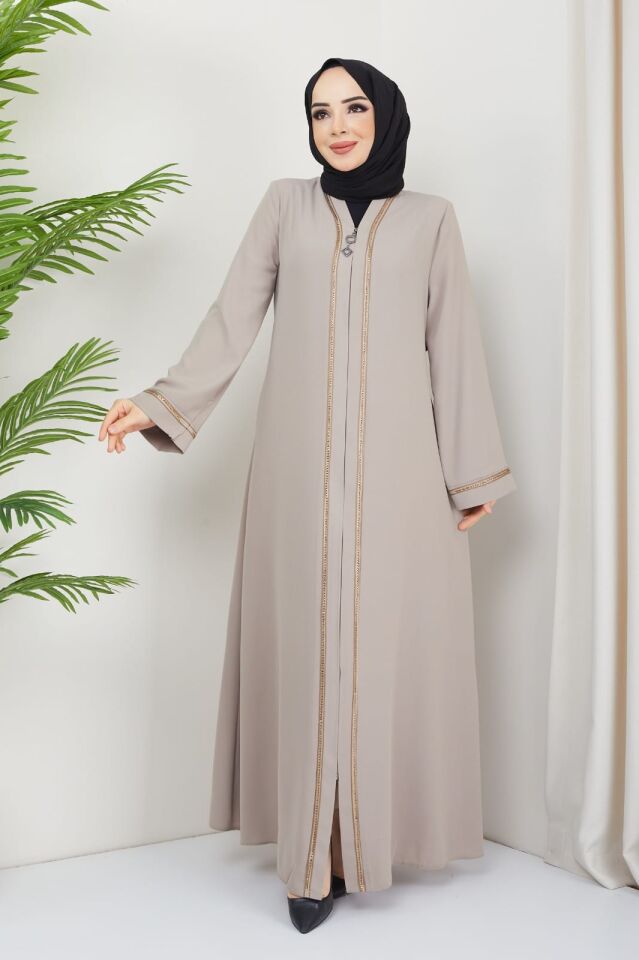Zeynep Tesettür Firuze Abaya - Krem
