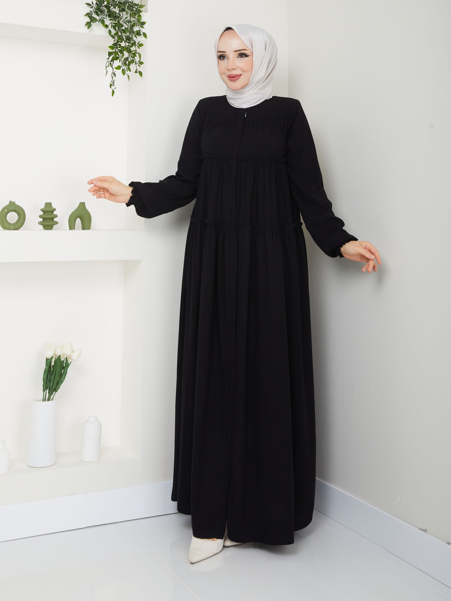 3 Kat Öğrenci Model Ferace - Siyah