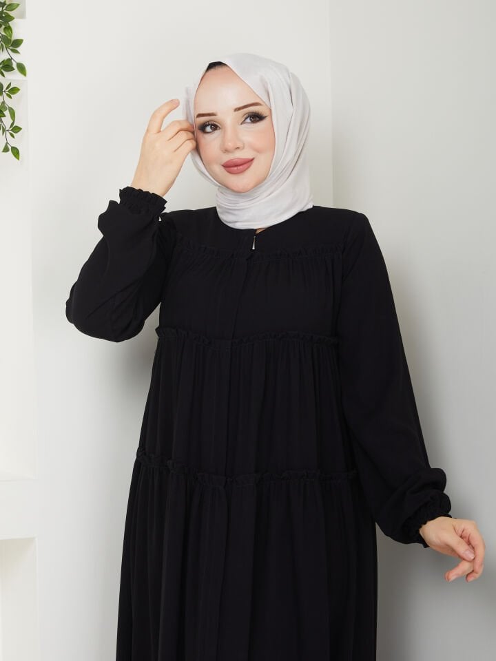3 Kat Öğrenci Model Ferace - Siyah