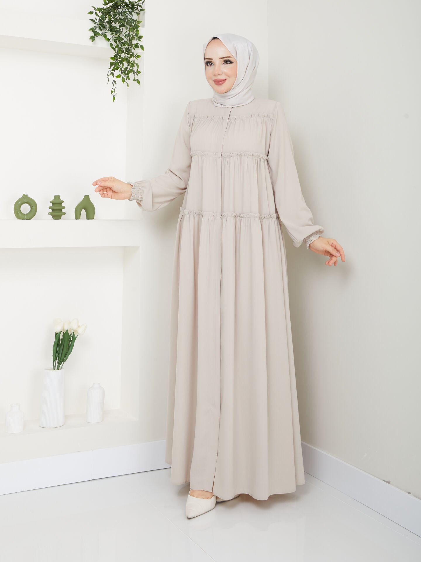 3 Kat Öğrenci Model Ferace - Bej