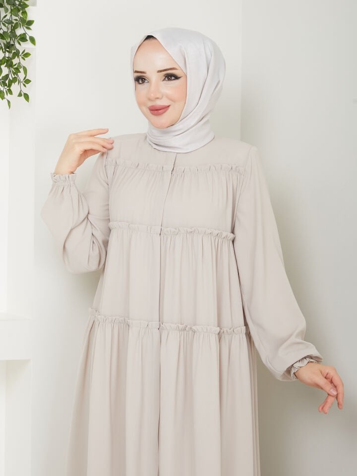 3 Kat Öğrenci Model Ferace - Bej
