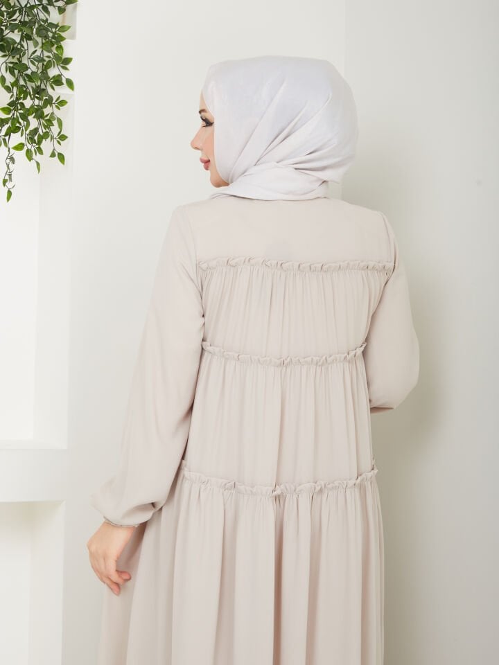3 Kat Öğrenci Model Ferace - Bej