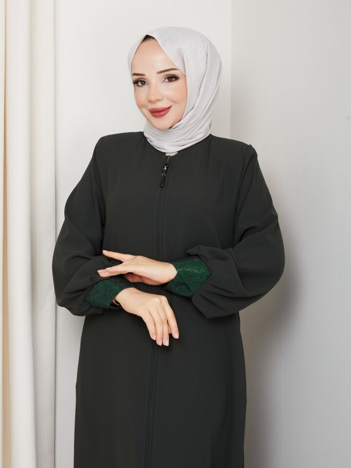 Zeynep Tesettür Lale Ferace - Koyu Yeşil