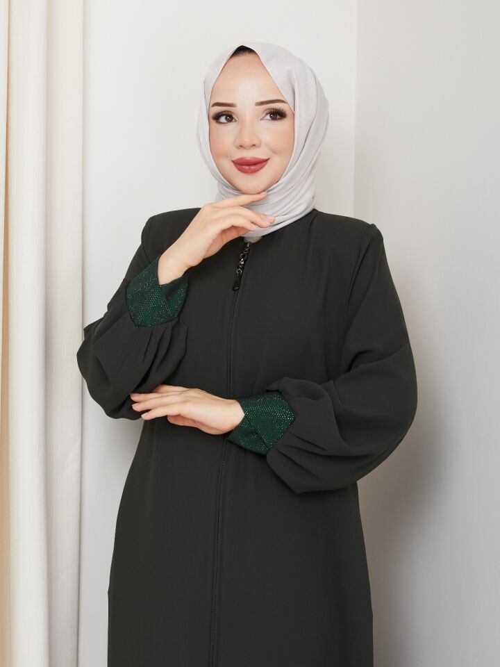 Zeynep Tesettür Lale Ferace - Koyu Yeşil