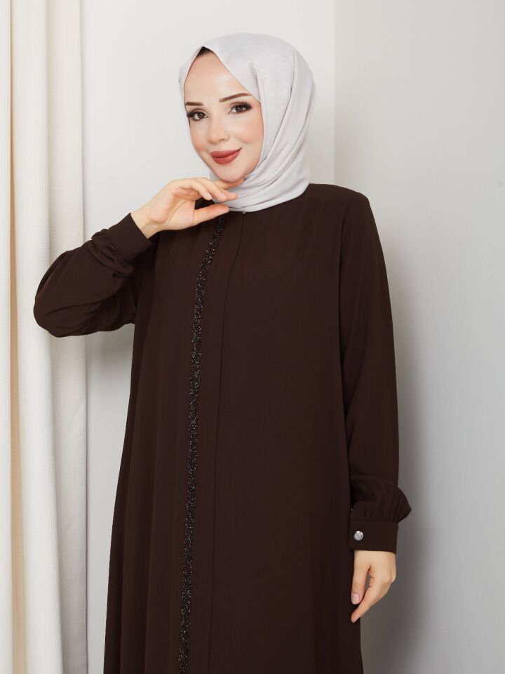 Zeynep Tesettür Mihrimah Ferace - Kahverengi
