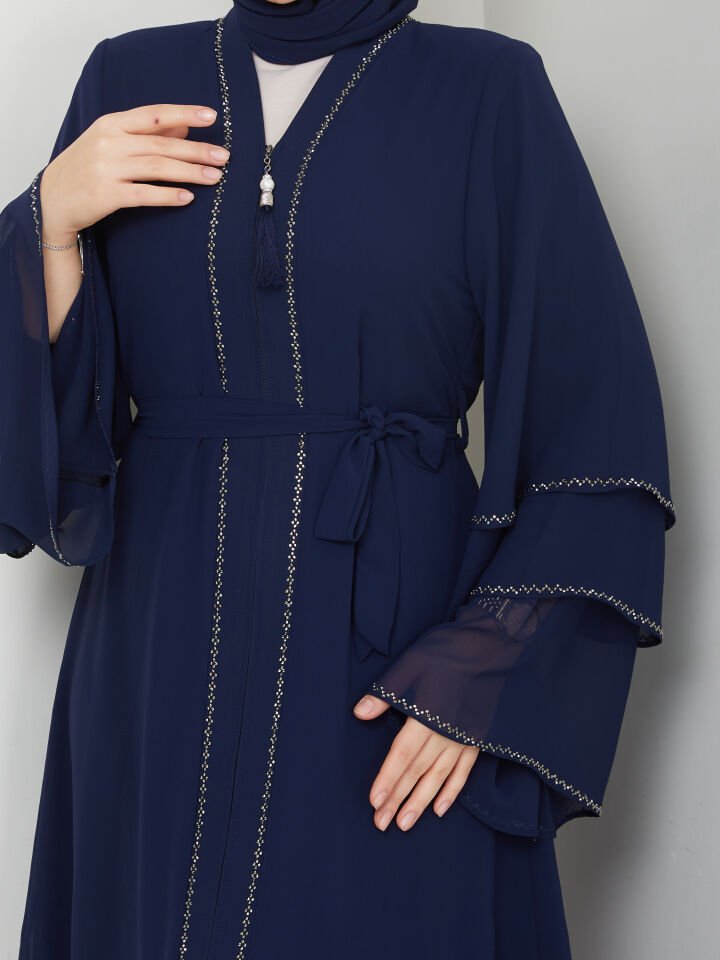 Zeynep Tesettür Şifon Abaya - Lacivert